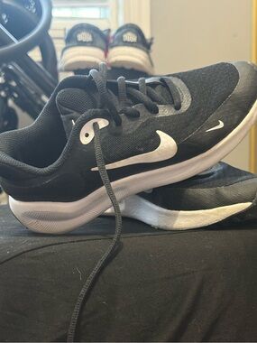 Nike Kids Black and White Swoosh Athletic Sneakers